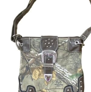 Realtree Camouflage Shoulder Bag with Brown Accents